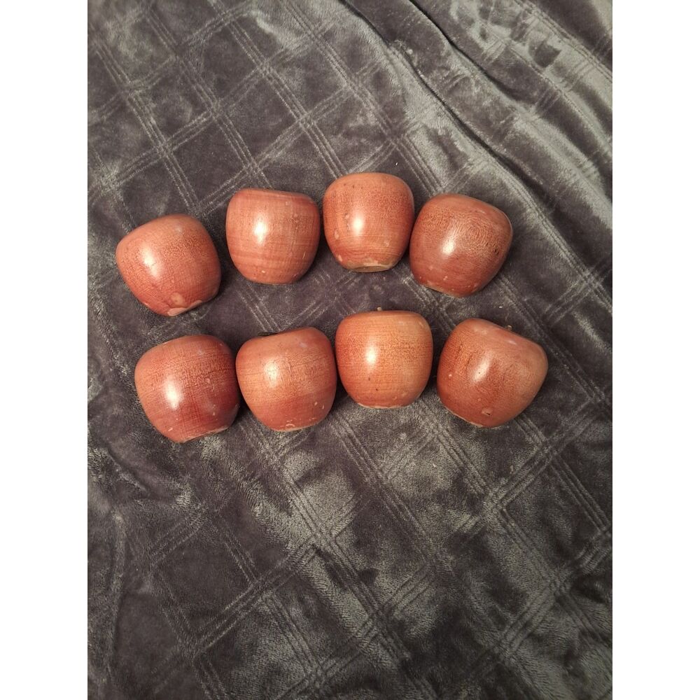 Vintage Set of 8 Wooden Apples – Turned Wood Bowl Filler, Farmhouse Fall Decor